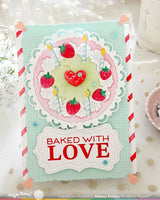 Baked with Love Sentiments -  Waffle Flower Clear Stamp & Die Combo