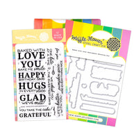 Baked with Love Sentiments -  Waffle Flower Clear Stamp & Die Combo