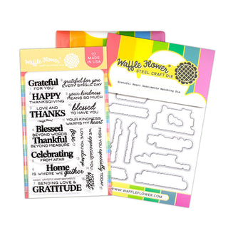 Grateful Heart Sentiments - Clear Stamp & Die Combo