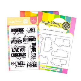 Mixed Sentiments -  Waffle Flower Clear Stamp & Die Combo
