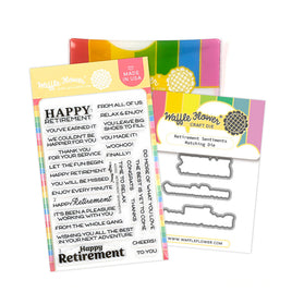 Retirement Sentiments - Clear Stamp & Die Combo