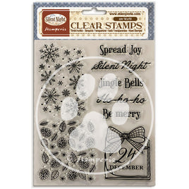 Silent Night - Decorative Acrylic Stamp Design For Art And Craft cm 14x18