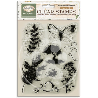 Flowers And Poems - Decorative Acrylic Stamp Design For Art And Craft 14x18cm