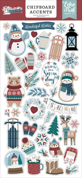 Wonderful Winter Days 6x13 Chipboard Accents