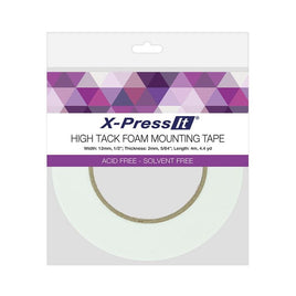 High Tack Double Sided Foam Tape, 2mm Thick (12mm x 4m/1/2" x 4.3yd)