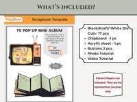 CrafTreat Scrapbook Blank Precut Album Base - TV Pop Up Mini Album - White