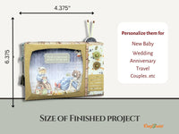 CrafTreat Scrapbook Blank Precut Album Base - TV Pop Up Mini Album - White