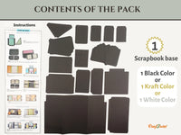 CrafTreat Scrapbook Blank Precut Album Base - Gate Fold Folio - White