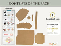CrafTreat Scrapbook Blank Precut Album Base - Expanding Folio - White