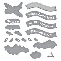 Gingerbread Plane & Banners - Spellbinders Etched Dies From Candy Christmas By Stamperia