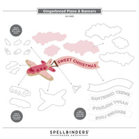 Gingerbread Plane & Banners - Spellbinders Etched Dies From Candy Christmas By Stamperia