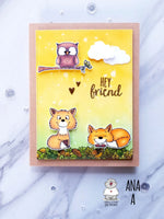 Foxes 4x6 Clear Stamp Set