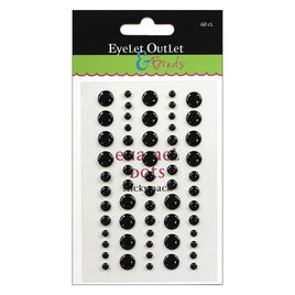 Eyelet Outlet Adhesive-Back Enamel Dot 60/Pkg  Black