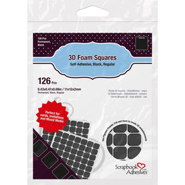 Black, .5"X.5" - Scrapbook Adhesives 3D Self-Adhesive Foam Squares 126/Pkg