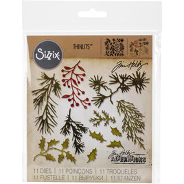 Mini Holiday Greens - Sizzix Thinlits Dies By Tim Holtz 11/Pkg