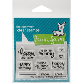 Lawn Fawn Clear Stamps 3"X2"   Tiny Tag Sayings: Birthday