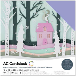 Winter - American Crafts Variety Cardstock Pack 12"X12" 60/Pkg