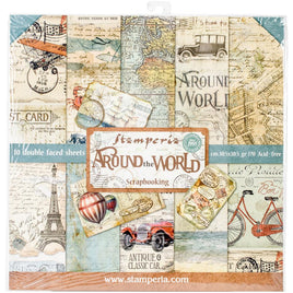 Around The World   Double-Sided Paper Pad 12"X12" 10/Pkg