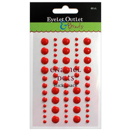 Eyelet Outlet Adhesive-Back Enamel Dot 60/Pkg  Red