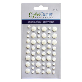Eyelet Outlet Adhesive-Back Enamel Dots 54/Pkg    Glitter White