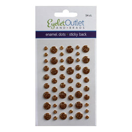 Eyelet Outlet Adhesive-Back Enamel Dots 54/Pkg    Glitter Gold