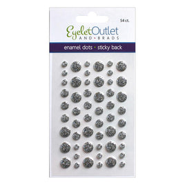 Eyelet Outlet Adhesive-Back Enamel Dots 54/Pkg    Glitter Silver