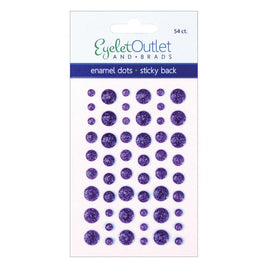 Glitter Violet - Eyelet Outlet Adhesive-Back Enamel Dots 54/Pkg