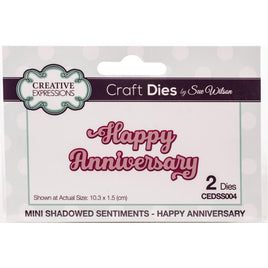 Creative Expressions Craft Dies   Mini Shadow Sentiment-Happy Anniversary
