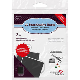 Scrapbook Adhesives 3D Foam Creative Sheets 2/Pkg-Thin Black