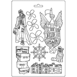 Lady Vagabond      Stamperia Soft Maxi Mould 8.5"X11.5"
