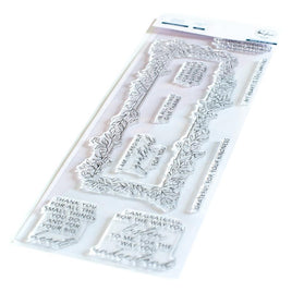 Pinkfresh Studio Clear Slimline Stamp Set 4"X12"  Incredibly Grateful