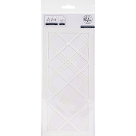 Pinkfresh Studio Slimline Stencils 4"X9" 2/Pkg  Diamond Plaid Layering