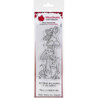 Woodware Clear Stamps 8"X2.6" Magic Mushrooms