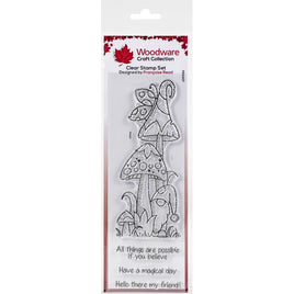 Woodware Clear Stamps 8"X2.6" Magic Mushrooms