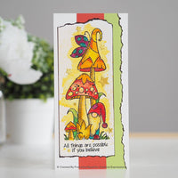 Woodware Clear Stamps 8"X2.6" Magic Mushrooms