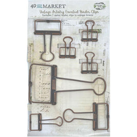 Antique Bronze - 49 And Market Foundations Essentials Binder Clips 7/Pkg