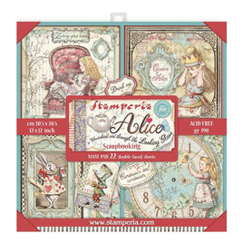 Alice In Woderland & The Looking Glass - Stamperia Double-Sided Paper Pad 12"X12" 22/Pkg