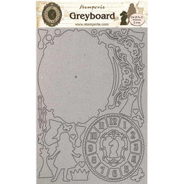 Alice Clock - Stamperia Greyboard Cut-Outs A4 2mm Thick