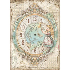 Alice Clock - Stamperia Rice Paper Sheet A4