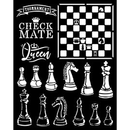 Alice Check Mate - Stamperia Stencil 7.87"X9.84"