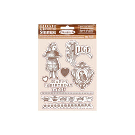 Happy Birthday Alice - Stamperia Cling Rubber Stamp 5.5"X7"