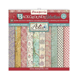 Alice Through The Looking Glass - Stamperia Backgrounds Double-Sided Paper Pad 8"X8" 10/Pkg