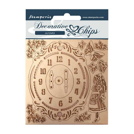 Alice Clock - Stamperia Decorative Chips 5.5"X5.5"