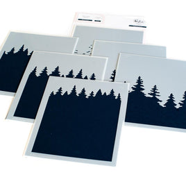 Wintry Forest Layering - Pinkfresh Studio Stencils 4.25"X5.25" 6/Pkg