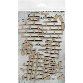 Brick Pieces, 5/Pkg, 1.5"-4.25" - Scrapaholics Laser Cut Chipboard 1.8mm Thick