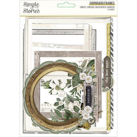 Simple Vintage Weathered Garden Chipboard Frames