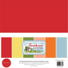 Farmhouse Living  Carta Bella Double-Sided Solid Cardstock 12"X12" 6/Pkg