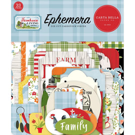 Farmhouse Living  Carta Bella Cardstock Ephemera 33/Pkg