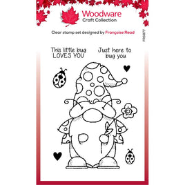 Woodware Clear Stamps  Singles Ladybird Gnome