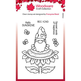 Woodware Clear Stamps Singles Sunflower Gnome